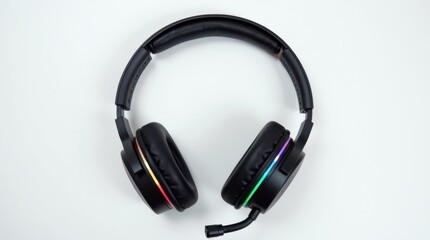 RGB Gaming Headset on Wooden Surface
