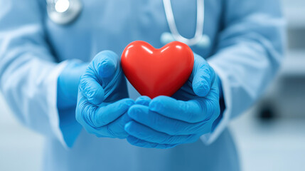 Congestive Heart Failure, A healthcare professional holds a red heart symbol, emphasizing care and compassion in medical practice.