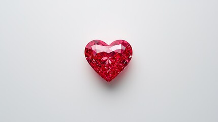 Obraz premium Radiant Red Heart Diamond Jewel Love Facets and Shimmers of Intense Passion and Eternal Devotion
