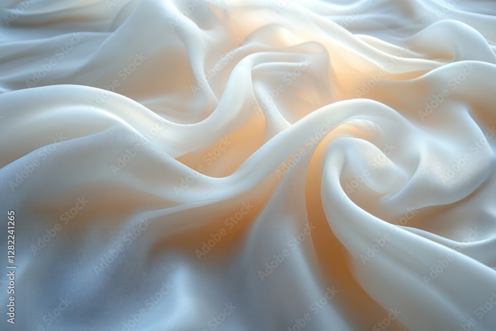 Poster white silk fabric texture soft satin background with elegant flowing patterns and subtle shadows