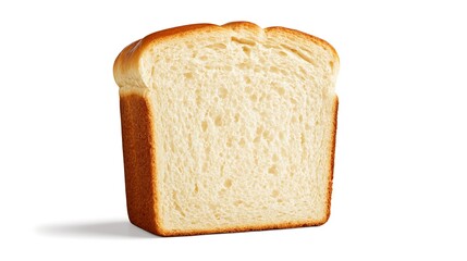 Single Slice of Bread Square Loaf Breakfast Staple Wheat Baking Culinary Artisan Kitchen Cutout Slice Food