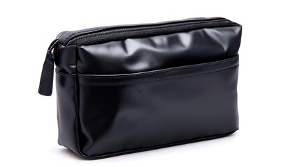 Naklejka premium Sleek Black Zippered Handbag Isolated on White