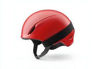 Fototapeta premium Sleek Red Sports Helmet Protective Gear for Enhanced Safety and Performance Accessories on White Background