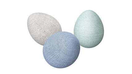 Composition of egg-shaped objects on a transparent background