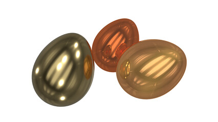 Composition of egg-shaped objects on a transparent background