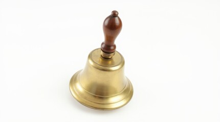 Antique Brass Bell with Wooden Handle