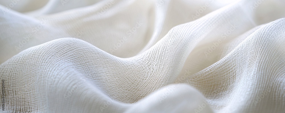 Aufkleber white fabric texture background forming soft wave shapes