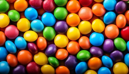 Obraz premium Close up of colorful candy for a background. Generated image