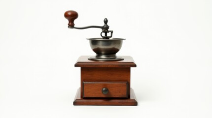 Vintage Hand-Crank Coffee Grinder Studio Shot