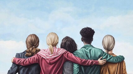 A candid moment showcasing friendship and inclusion.