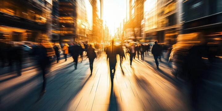 Dynamic Bokeh Effect Showcasing Urban Hustle
