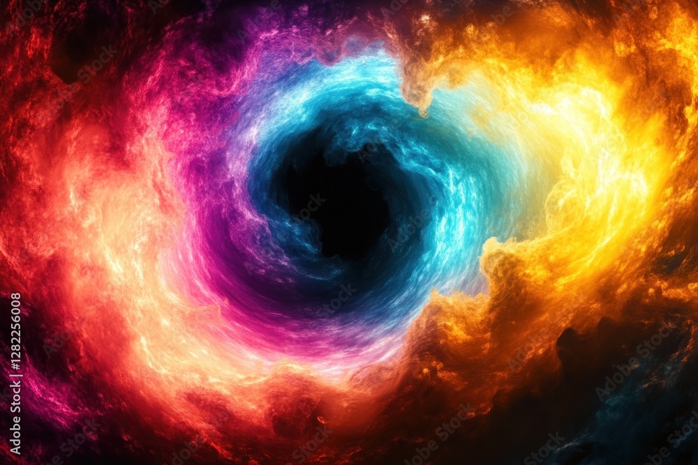 Poster Rainbow Flame Frame Background Image Intense Colorful Iridescent Abstract Design