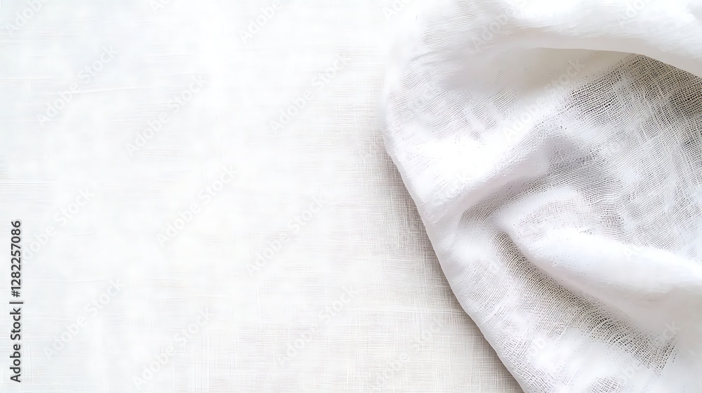 Aufkleber white fabric elegance texture background subtle folds and soft draping visual