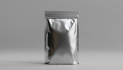 Elegant silver pouch design perfect for pet food packaging.