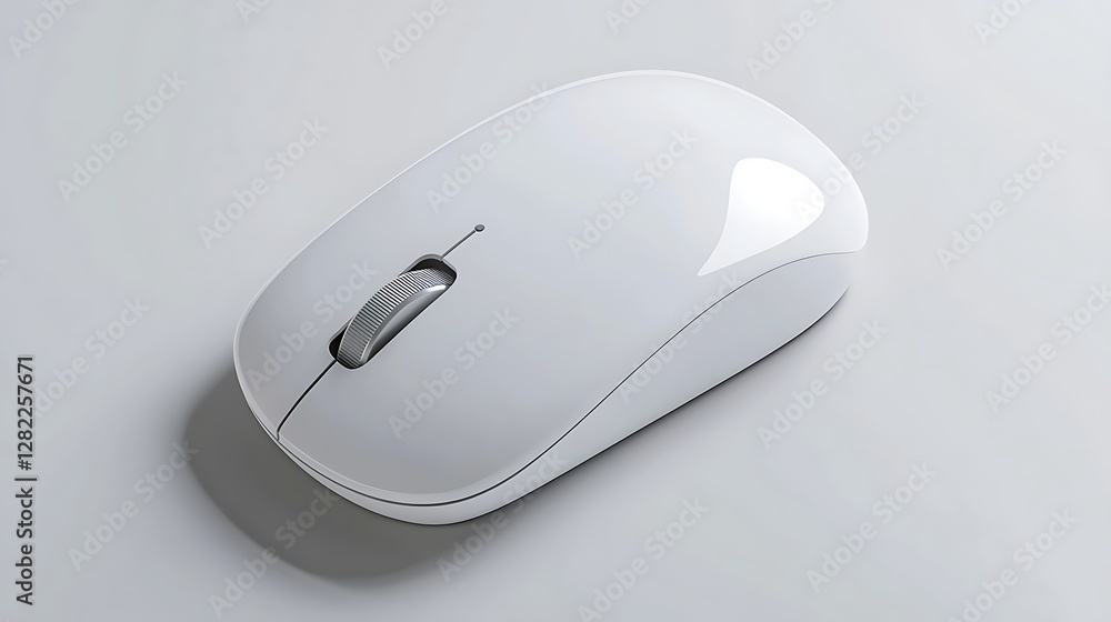 Aufkleber white wireless mouse ergonomic design for comfortable computing navigation and control at work desk