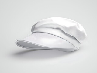 Fototapeta premium White Visor Hat Stylish Headwear Fashionable Accessory 3D Rendering Plain Monochrome Aesthetic Minimalist Design