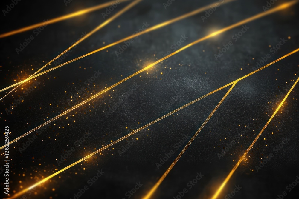 Aufkleber elegant matte black background with golden geometric lines for graphic design