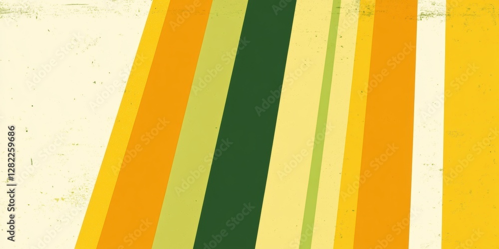 Poster background with yellow and green stripes, vector illustration, flat design simple lines, white space