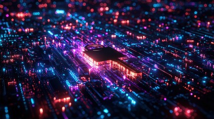 Key on Circuit Board Cybersecurity and Data Protection