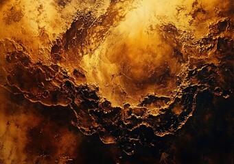 Abstract Gold and Brown Watercolor Art with Textured Background and Circular Movement