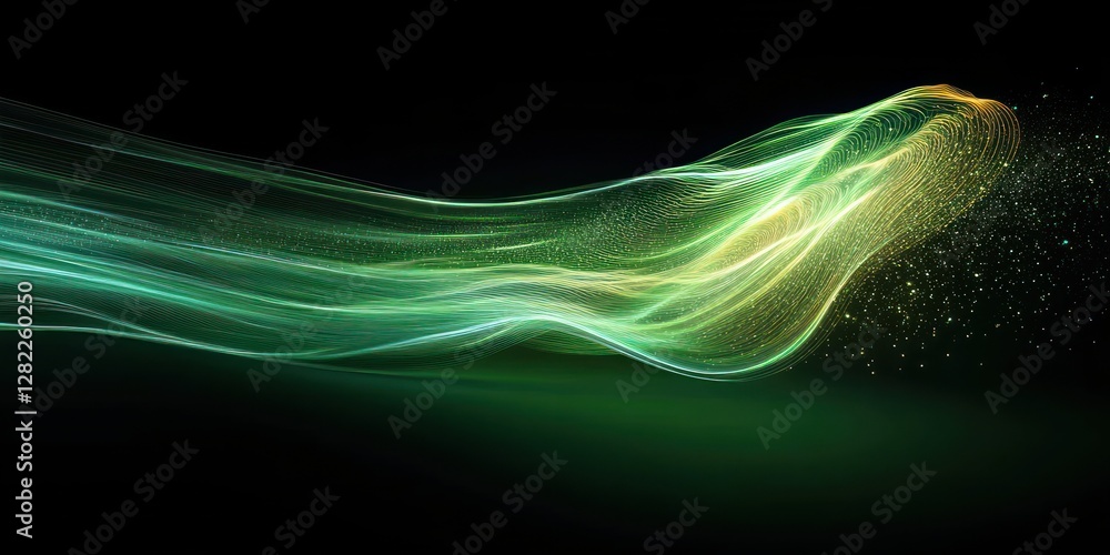 Aufkleber dynamic green light trail inspired abstract design of eco-friendly transportation technology in a fu