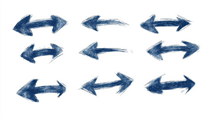 Blue Grunge Arrows Set for Direction and Navigation Concepts