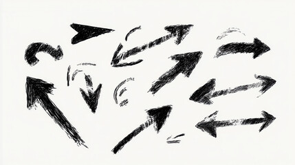 Black and White Hand-Drawn Arrow Designs for Creative Projects