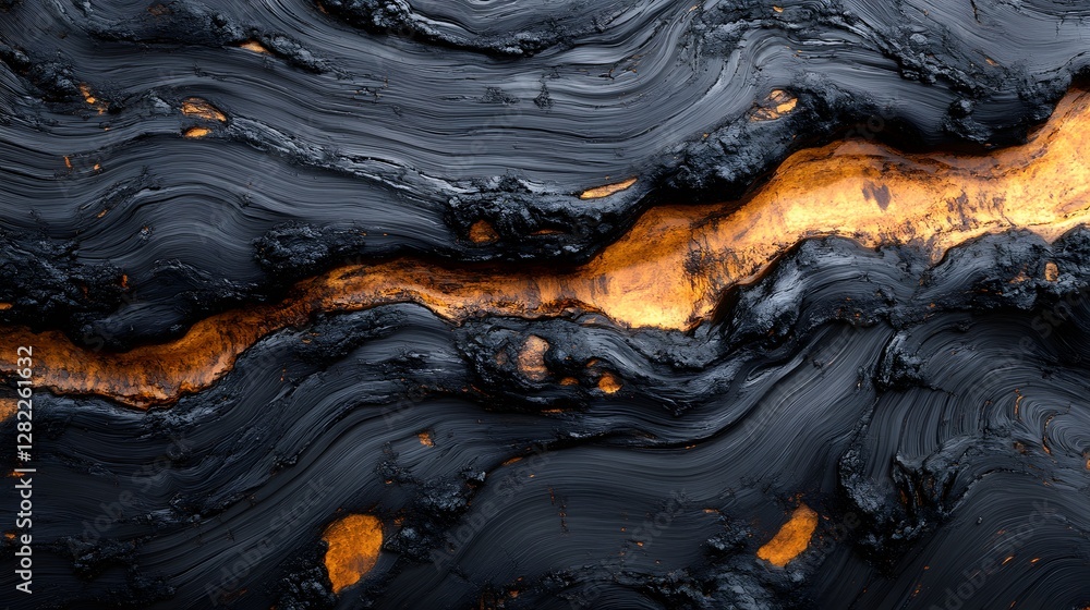 Poster abstract image showcasing dark and gold swirling textures. a visual masterpiece. abstract dark and g