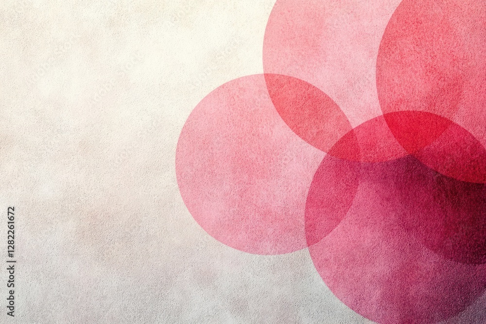 Aufkleber soft overlapping circles in pink and peach on textured background