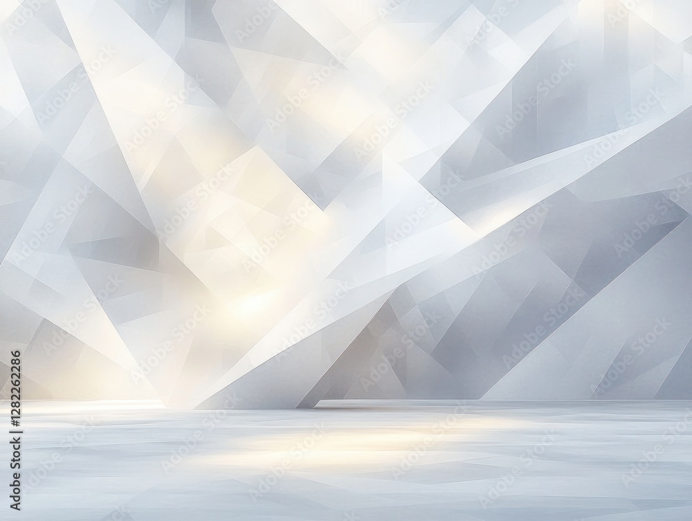 Aufkleber minimalist abstract composition overlapping translucent triangles gray white modern art design graph