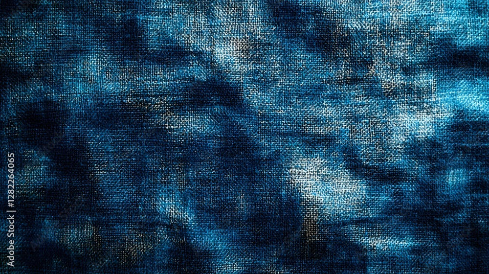 Poster Close-up view of a textured blue canvas with variations in shade and tone, creating an abstract artistic backdrop. Abstract Blue Canvas Texture: A Deep Dive into Indigo Hues