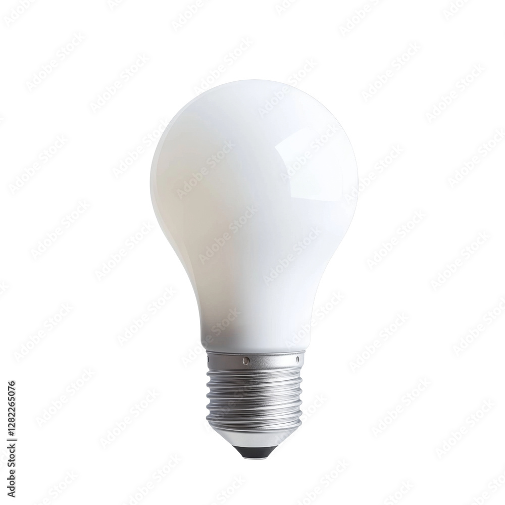 Poster white LED light bulb with silver base, ideal for home lighting and energy efficiency. Perfect for various settings and applications