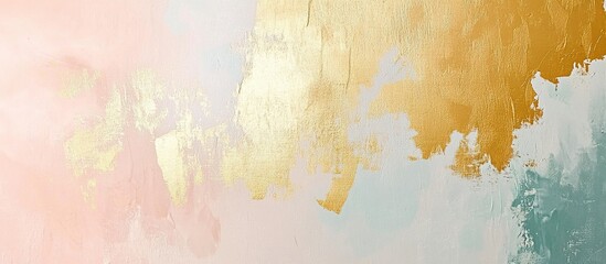 Abstract white green paint with gold streaks background wallpaper. Copy space, golden luxurious artistic backdrop, contemporary art