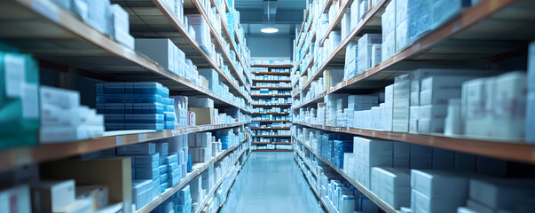 Large distribution warehouse storing drugs and medicine