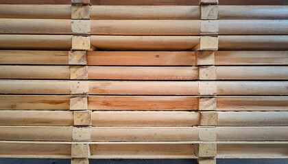 Wooden pallets arranged neatly in a warehouse for storage and transportation purposes