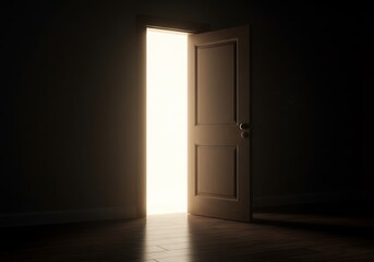 Open Door with Bright Light Shining Through Opportunity and Potential