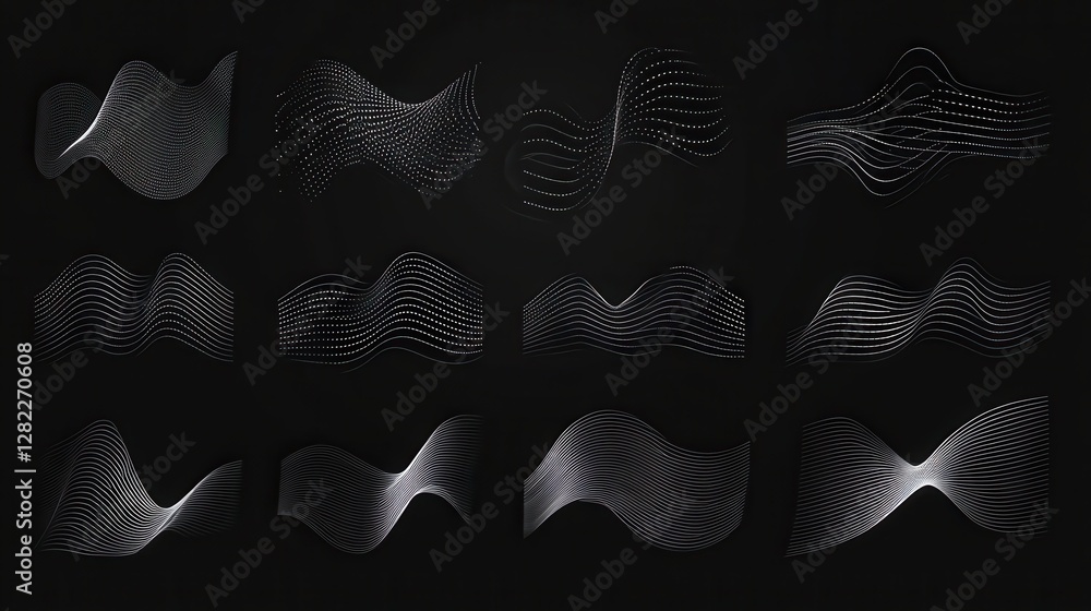 Poster sound waves. abstract music wave, radio signal frequency and digital voice visualisation. tune equal