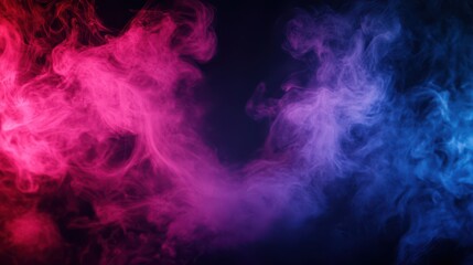 Obraz premium illustration of neon smoke exploding outwards with empty center. Dramatic smoke or fog effect for spooky