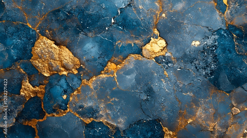 Poster stunning abstract image showcasing a luxurious blue marble texture with gold accents. perfect as a b