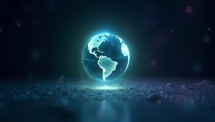 Fototapeta premium Abstract illustration of blue translucent planet earth.