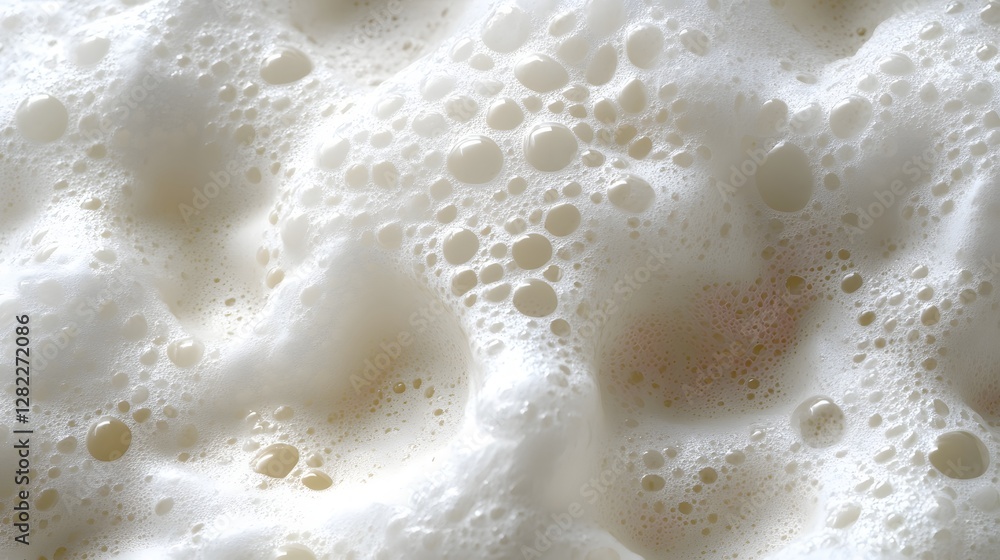 Aufkleber a detailed close-up image showcasing the texture of creamy white foam with numerous small and large 