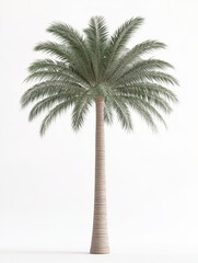 Lush Green Palm Tree Isolated on White Background for Design Use