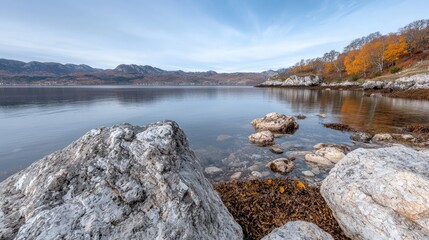 Obraz premium Autumnal Coastline Reflections