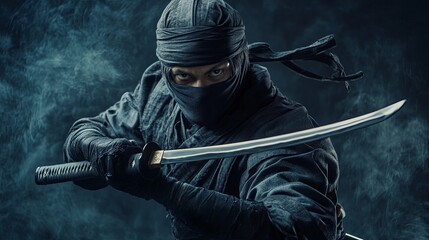 Ninja with katana