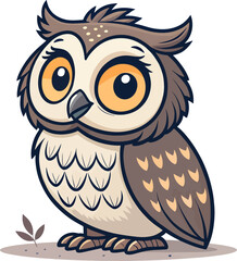 Fototapeta premium cute cartoon owl logo mascot design on white