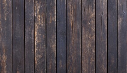 Fototapeta premium Vertical Dark Brown Wooden Planks Texture With Detailed Imperfections