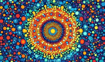 Obraz premium A colorful abstract painting of a circle with many different colors
