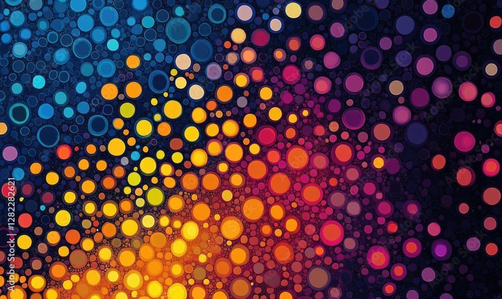 Poster a colorful background with many small circles of different colors