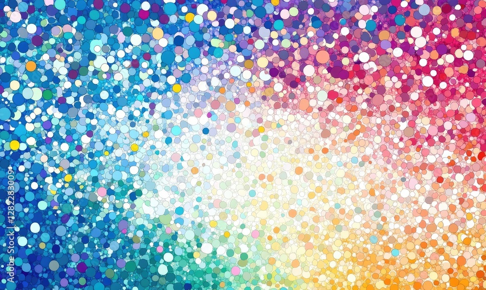 Aufkleber a colorful background with many small circles of different colors