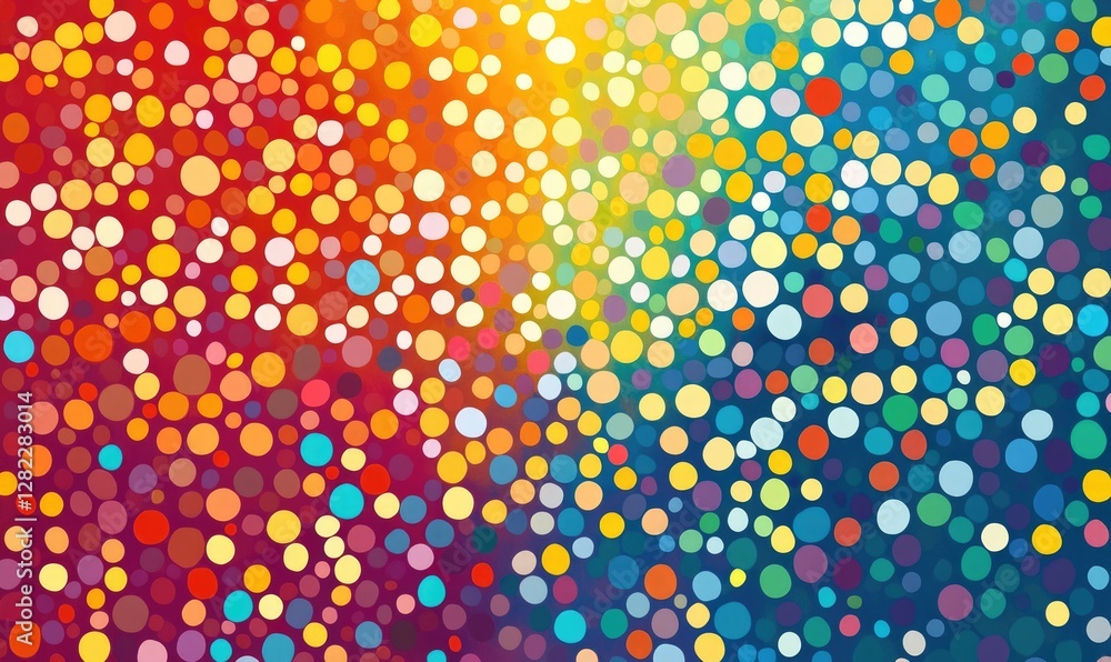 Aufkleber a colorful background with many small circles of different colors